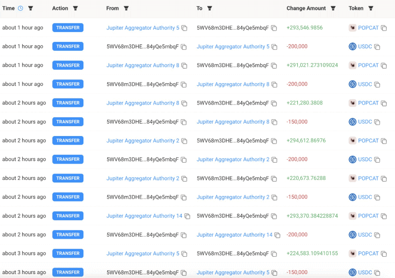 Crypto trader’s original POPCAT purchases. Source: Lookonchain