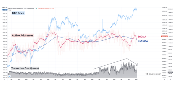 Bitcoin’s Declining Network Activity Could Keep BTC Price Under $100,0000